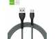 GOLF textilný dátový kábel USB-C 1m, 3A, sivý