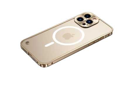 Kovový magnetický Magsafe kryt na Apple iPhone 14 Pro, modrý