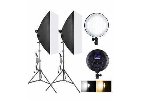 Softbox Set s LCD - 2x led softbox 50×70 cm