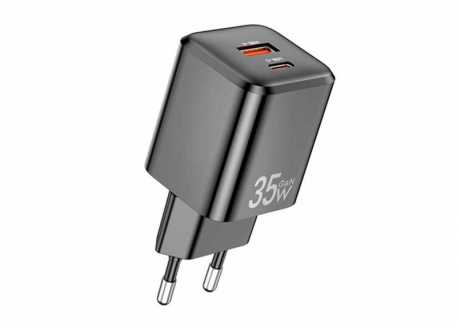 Rychlonabíjecí adaptér Awei PD-66-EU 35W, GaN, černá
