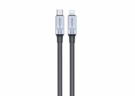 Nabíjecí datový kabel Awei CL-225L, 30W, 1m, černá