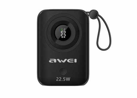 Powerbanka s displejem Awei P23K 10 000 mAh, 22,5W, černá