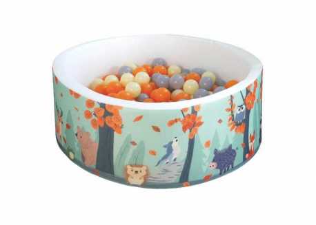 Edukativní suchý bazén 90x30 s míčky 200 ks Symfony - Lesní dobrodružství