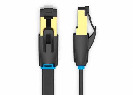 Síťový kabel Vention Flat Cat.8 Patch Cable 5m, černý