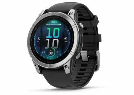 Garmin fenix E 47 mm - Stainless Steel / Graphite Silicone Band