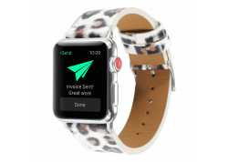 Řemínek pro apple watch 42/44, leopard bílý