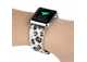 Řemínek pro apple watch 42/44, leopard bílý