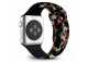 Řemínek pro apple watch 38/40, silikon flower I černý