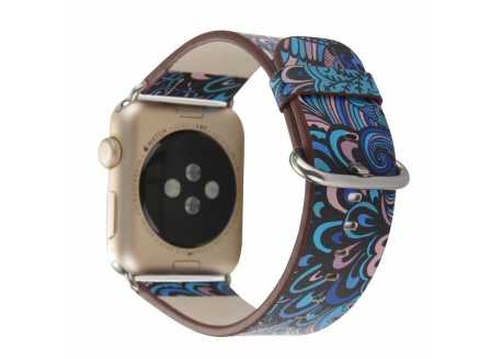 Řemínek pro apple watch 42/44, kůže asia I modrý