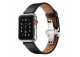 Řemínek pro apple watch 42/44, kůže černý, stříbrná přeska
