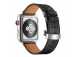 Řemínek pro apple watch 42/44, kůže černý, stříbrná přeska