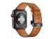 Řemínek pro apple watch 42/44, kůže hnědý, černá přeska