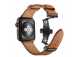 Řemínek pro apple watch 42/44, kůže hnědý, černá přeska