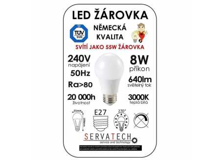 Symfony LED žárovka B55 8W / 55W 240V E27 640lm 270° 20.000h teplá bílá