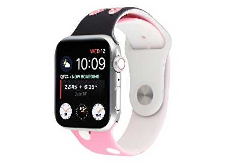 Řemínek pro apple watch 38/40, silikon puntíky růžové